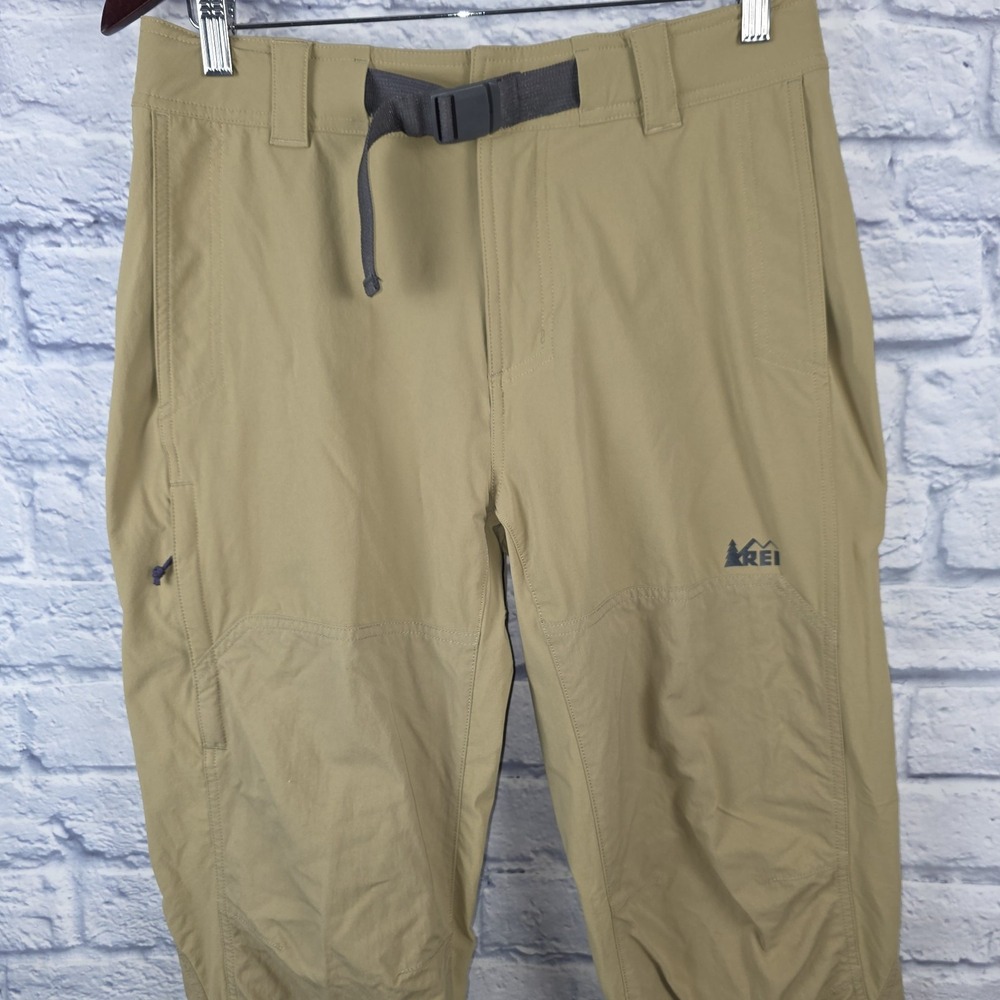 REI Co-Op Screenline Men Khaki Belt Chino Hiking Outdoor Traveler Pants Sz 32X31 - Picture 4 of 12